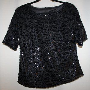 Black Sequin off the shoulder blouse